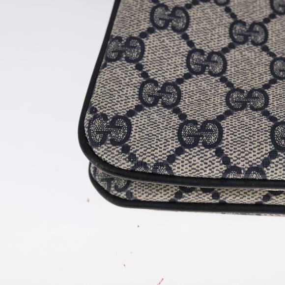 GUCCI GG Supreme Sherry Line Shoulder Bag Pvc Red Navy - Picture 12 of 16